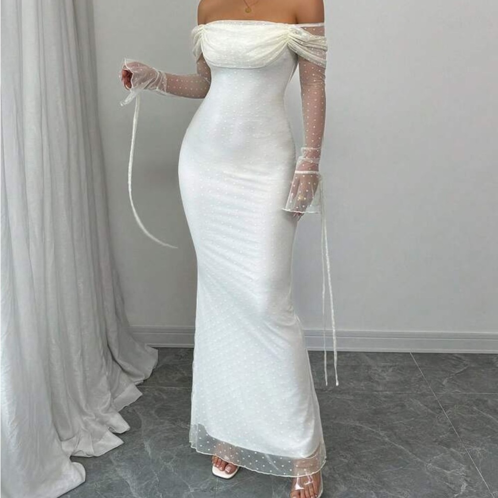 Elegant White Off-Shoulder Dress
